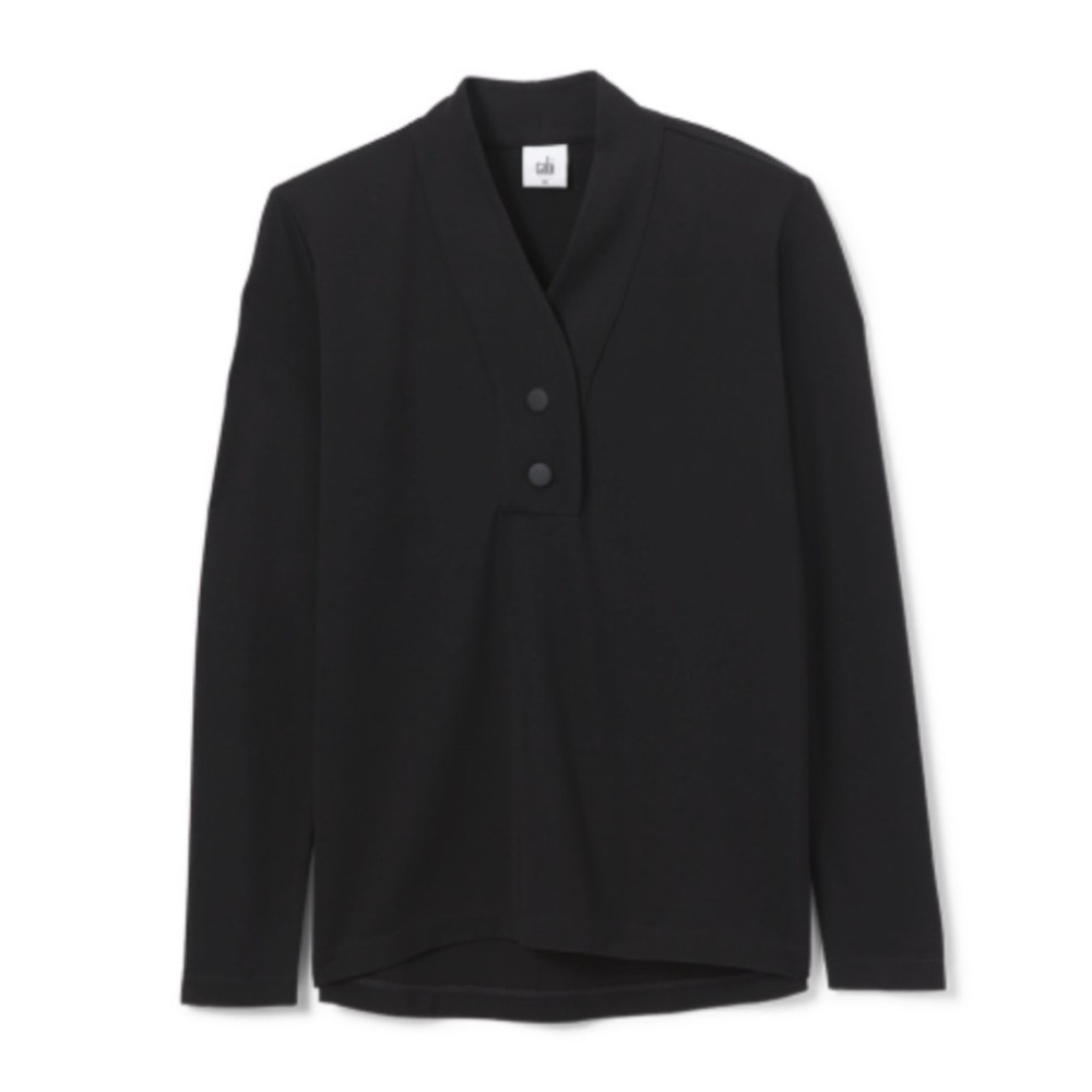 CAbi Black Ritzy Button-Up Top. Small. Oversized. NWT. 21.5” pit to pit